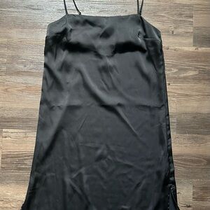 H&M Black Satin Slip Dress